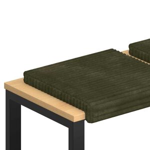 vidaXL Cuscino per panchina 2 pz Corduroy Morbido Verde