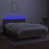 vidaXL Letto a Molle con Materasso e LED Tortora 140x190 cm in Tessuto