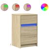 vidaXL Comodino con Luci LED Rovere Sonoma in Legno Multistrato