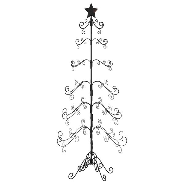 vidaXL Albero di Natale Decorativo in Metallo Nero 180 cm