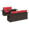 vidaXL Set Divano da Giardino 6pz con Cuscini Marrone Polyrattan Acacia