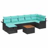 vidaXL Set Divano da Giardino 8 pz Nero Poly Rattan