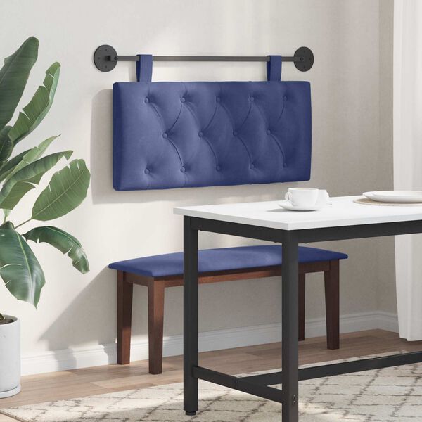 vidaXL Testata appesa Blu Polizia 100 x 55 x 7 cm Velluto