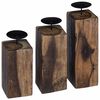 vidaXL Candelabro 3 pz Naturale Legno massello di recupero