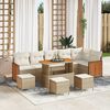 vidaXL Set Divano da Giardino 12 pcs Beige e Crema polyrattan