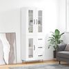 vidaXL Credenza Bianco Lucido 69,5x34x180 cm in Legno Multistrato