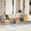 vidaXL Set Divani da Giardino 7 pz con Cuscini Beige in Polyrattan