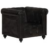 vidaXL Poltrona Chesterfield Nera in Vera Pelle