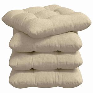 vidaXL Cuscini per Seduta 4 pz Tessuto Crema 40 x 40 x 12 cm