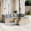 vidaXL Set Divano da Giardino 10 pz con Cuscini Beige in Polyrattan