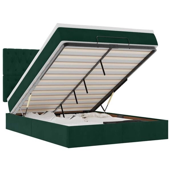 vidaXL Struttura Letto Pouf con Materassi 140x200 cm in Velluto