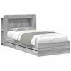 vidaXL Telaio del letto con storage Sonoma grigio 75 x 190 cm