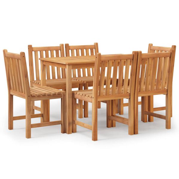 vidaXL Set da Pranzo da Giardino 7 pz in Legno Massello di Teak