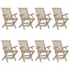 vidaXL Sedie Giardino Pieghevoli 8pz Grigie 56x61x89 cm Massello Teak
