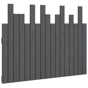 vidaXL Testiera da Parete Grigia 108x3x80 cm in Legno Massello di Pino
