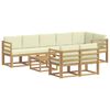 vidaXL Set di divani da esterno 9 pz Bianco e Crema Poliestere