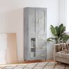 vidaXL Credenza Grigio Cemento 69,5x34x180 cm in Legno Multistrato