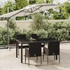 vidaXL Set da Pranzo da Giardino 5 pz Nero con Cuscini in Polyrattan