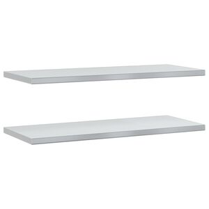 vidaXL Mensole a Muro 2 pz 100x40x3 cm Argento in Acciaio Inossidabile