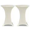 vidaXL Copritavolo ?70 cm Crema Tessuto elasticizzato 2 pezzi