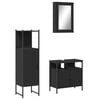 vidaXL Set Mobili da Bagno 3 pz Nero in Legno Multistrato