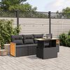 vidaXL Set Divani da Giardino 5 pz con Cuscini in Polyrattan Nero