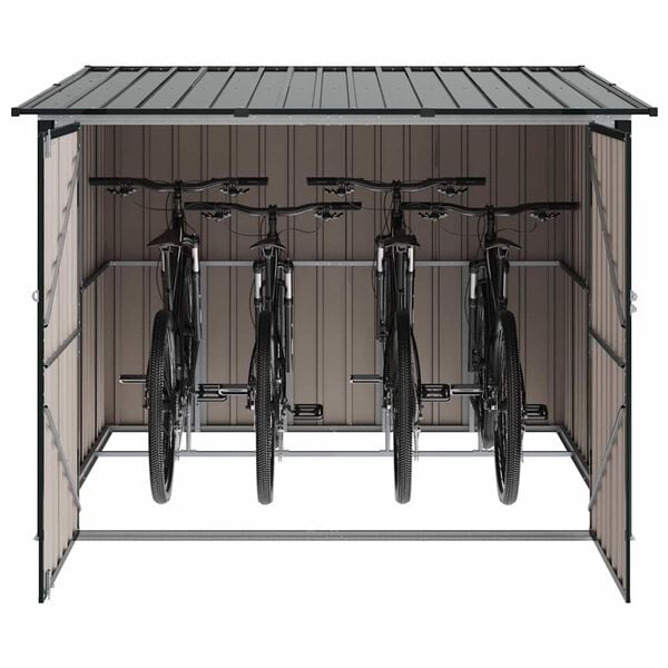 vidaXL Capanno per Biciclette 3 pcs Antracite 215 x 206 x 157 cm