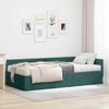 vidaXL Struttura Letto Angolare con Materasso 2 pcs Verde Tessuto