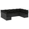 vidaXL Set Divani da Giardino 9 pz con Cuscini Nero in Polyrattan