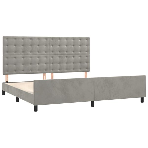 vidaXL Giroletto senza Materasso Grigio Chiaro 200x200 cm Velluto
