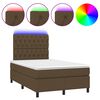 vidaXL Letto a Molle Materasso e LED MarroneScuro 120x190cm in Tessuto