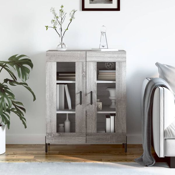 vidaXL Credenza Grigio Sonoma 69,5x34x90 cm in Legno Multistrato