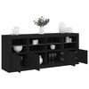 vidaXL Credenza con Luci LED Nera 163x37x67 cm