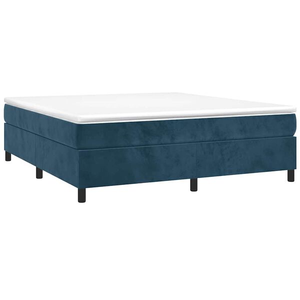 vidaXL Struttura Letto a Rete a Molle Blu Scuro 200x200 cm in Velluto