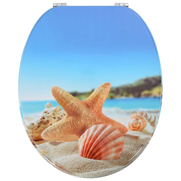 vidaXL Sedile del WC Blu Chiaro 44 x 38 cm Pannello MDF