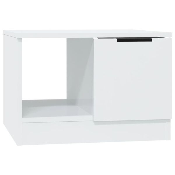 vidaXL Tavolino da Salotto Bianco Lucido 50x50x36 cm Legno Multistrato