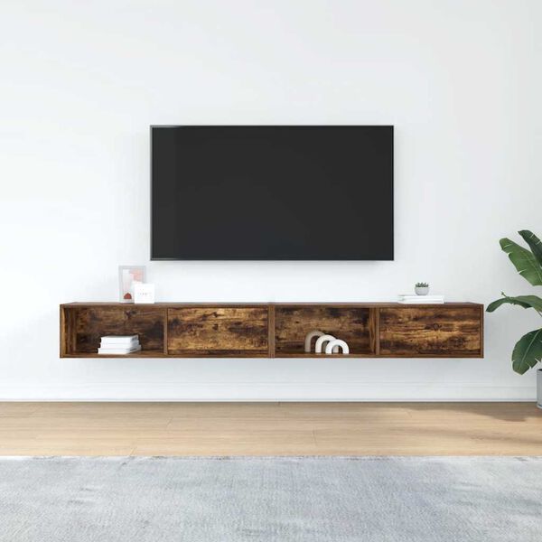 vidaXL Mobili TV 2 pz Rovere Fumo 100x31x25,5 cm Legno Multistrato
