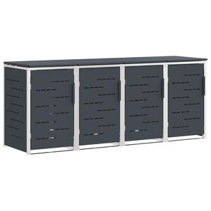 vidaXL Stoccaggio contenitore a ruote for 4 Bins 240L Acciaio Inox
