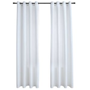 vidaXL Tende Oscuranti con Anelli in Metallo 2 pz Avorio 140x245 cm
