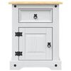 vidaXL Comodino in Legno di Pino Messicano Corona Bianco 53x39x67 cm