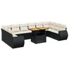 vidaXL Set Divani da Giardino 11 pz con Cuscini in Polyrattan Nero