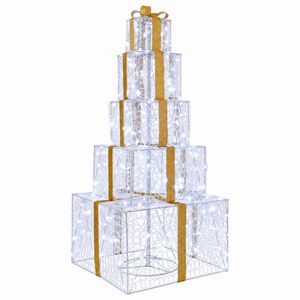 vidaXL Pacchi regalo di Natale impilabili con LED 250 LED