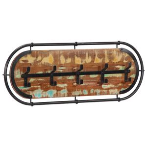 vidaXL Appendiabiti da Parete con 5 Ganci in Legno Massello Recupero