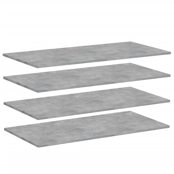 vidaXL Ripiani Libreria 4pz Grigio Cemento 100x50x1,5cm Multistrato