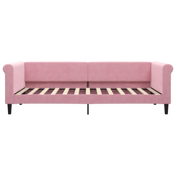 vidaXL Divano Letto con Materasso Rosa 90x200 cm in Velluto