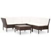 vidaXL Set Divani da Giardino 6 pz con Cuscini in Polyrattan Marrone
