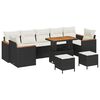 vidaXL Set Divano da Giardino Nero polyrattan