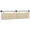 vidaXL Testata appesa Montaggio a parete Crema 210 x 55 x 5 cm Tessuto