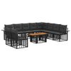 vidaXL Set Divano da Giardino 11 pz Nero e Grigio scuro polyrattan