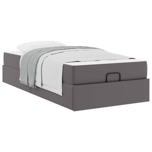 vidaXL Struttura letto con materasso Altro 2 pz Grigio PVC